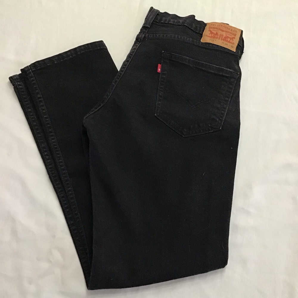New Mens Levi’s 511 Straight Black Blue Jeans